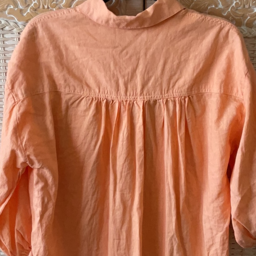 YFB Young Fabulous & Broke Sand Dollar Linen Orange Shirt Dress - Picture 12 of 14